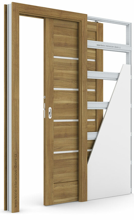 Posuvné dveře do pouzdra (do zdi) Verte HOME G.4 se zárubní KOMPAKT Portasynchro 3D AKÁT MEDOVÝ