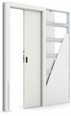 Posuvné dveře do pouzdra (do zdi) Porta DECOR P se zárubní KOMPAKT Portasynchro 3D WENGE WHITE