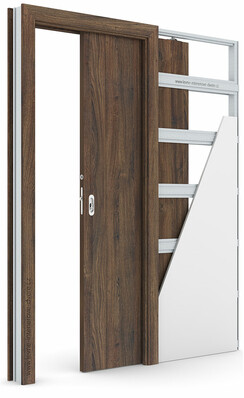 Posuvné dveře do pouzdra (do zdi) Porta DECOR P se zárubní KOMPAKT Portasynchro 3D DUB ŠARLATOVÝ
