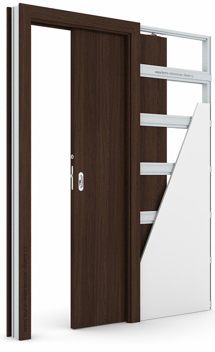 Posuvné dveře do pouzdra (do zdi) Porta DECOR P se zárubní KOMPAKT Portaperfect 3D DUB HAVANA