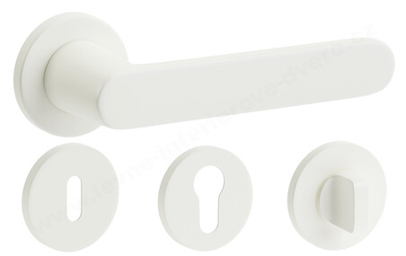 Klika samostatná nebo s rozetou pro interiérové dveře SIMPLO – Bílá