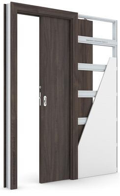 Posuvné dveře do pouzdra (do zdi) Porta DECOR P se zárubní KOMPAKT Portasynchro 3D DUB TMAVÝ