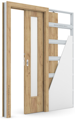 Posuvné dveře do pouzdra (do zdi) Porta DECOR L se zárubní KOMPAKT Portaperfect 3D DUB CRAFT ZLATÝ