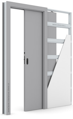 Posuvné dveře do pouzdra (do zdi) Porta CPL 1.1 se zárubní KOMPAKT Laminát CPL KOUŘOVĚ ŠEDÁ (CPL skupina III)