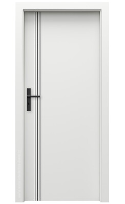 Interiérové dveře Porta LINE B.1 Portadecor BÍLÁ intarzie ČERNÁ