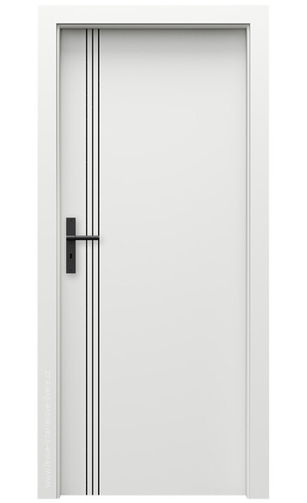 Interiérové dveře Porta LINE B.1 Portadecor BÍLÁ intarzie ČERNÁ