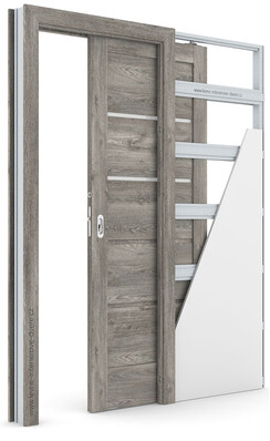 Posuvné dveře do pouzdra (do zdi) Verte HOME G.2 se zárubní KOMPAKT Portaperfect 3D DUB SIBIŘSKÝ