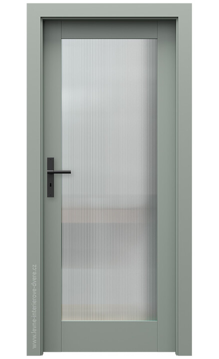 Interiérové dveře Porta GRANDE A.1 Rýhované sklo (povrch sk.III) Lak UV Premium Plus ŠALVĚJ
