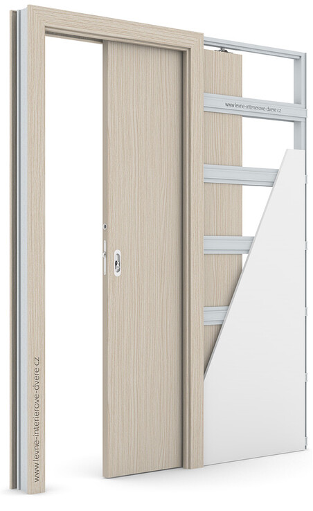 Posuvné dveře do pouzdra (do zdi) Porta DECOR P se zárubní KOMPAKT (povrch Modern sk.II) DUB SALVADOR SVĚTLÝ