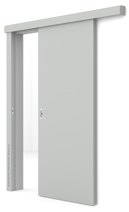 Posuvné dveře na stěnu (na zeď) Porta DECOR P (povrch UNI - jednobarevný sk.I) ŠEDÝ