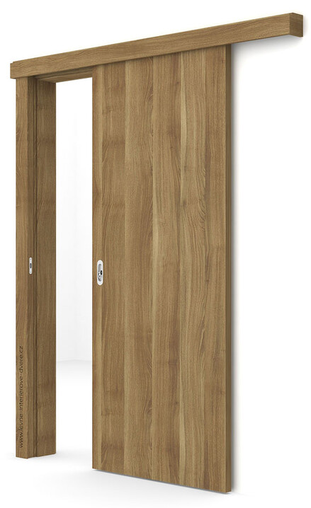 Posuvné dveře na stěnu (na zeď) Porta DECOR P (povrch Rustic - výrazný sk.I) AKÁT MEDOVÝ