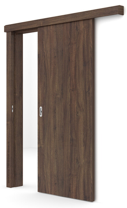 Posuvné dveře na stěnu (na zeď) Porta DECOR P (povrch Rustic - výrazný sk.I) DUB ŠARLATOVÝ