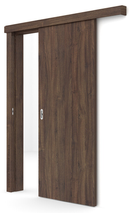 Posuvné dveře na stěnu (na zeď) Porta DECOR P (povrch Rustic - výrazný sk.I) DUB ŠARLATOVÝ
