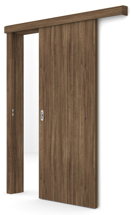 Posuvné dveře na stěnu (na zeď) Porta DECOR P (povrch Traditional - klasický sk.II) DUB MATNÝ TMAVÝ