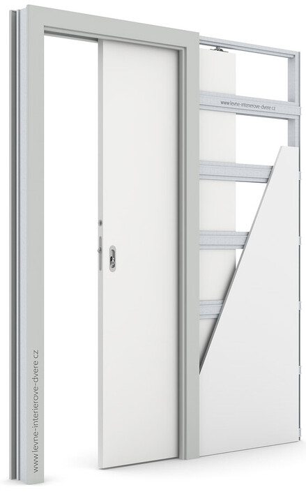 Zárubeň KOMPAKT pro posuvné dveře do pouzdra (do zdi) Laminát CPL ŠEDÁ