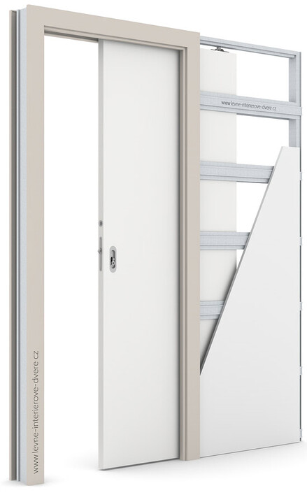 Zárubeň KOMPAKT pro posuvné dveře do pouzdra (do zdi) Lakovaná fólie KAŠMÍR MATT